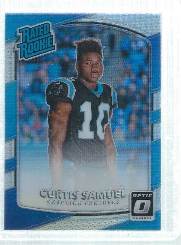 CURTIS SAMUEL 2017 DONRUSS OPTIC RATED ROOKIE SILVER HOLO RC #196