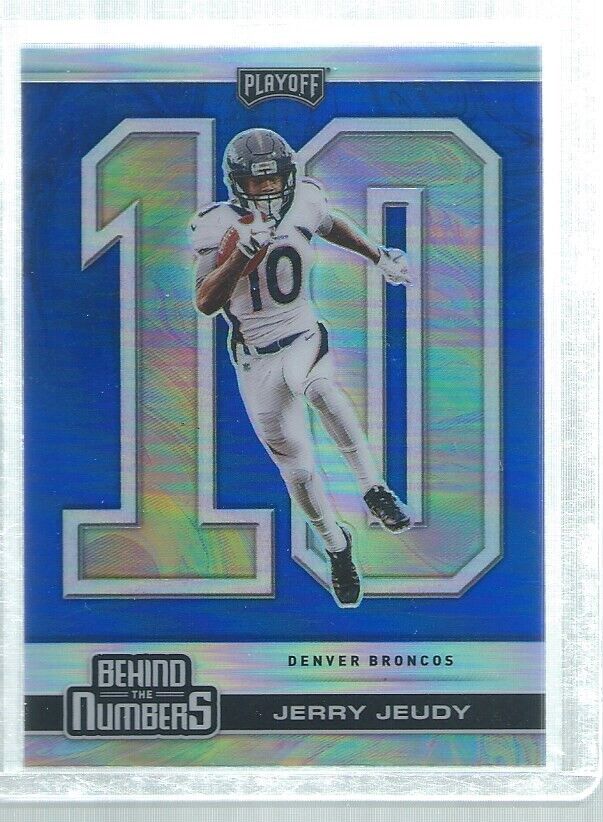JERRY JEUDY 2020 PLAYOFF BEHIND THE NUMBERS BLUE PRIZM RC