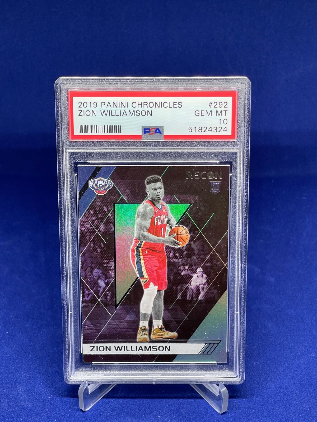 ZION WILLIAMSON 2019-20 PANINI CHRONICLES RECON ROOKIE RC #292 PSA 10 GEM MINT