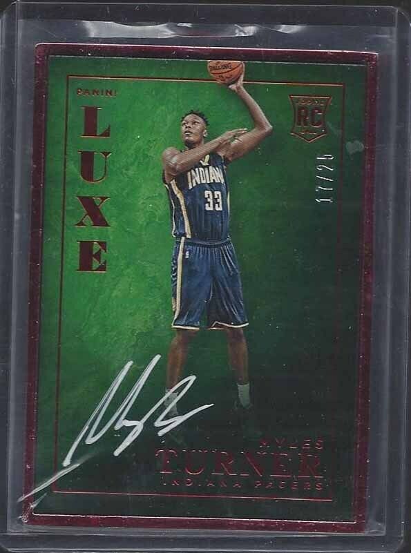 MYLES TURNER 2015-16 PANINI LUXE RED FRAME ON CARD ROOKIE AUTO RC #D 17/25