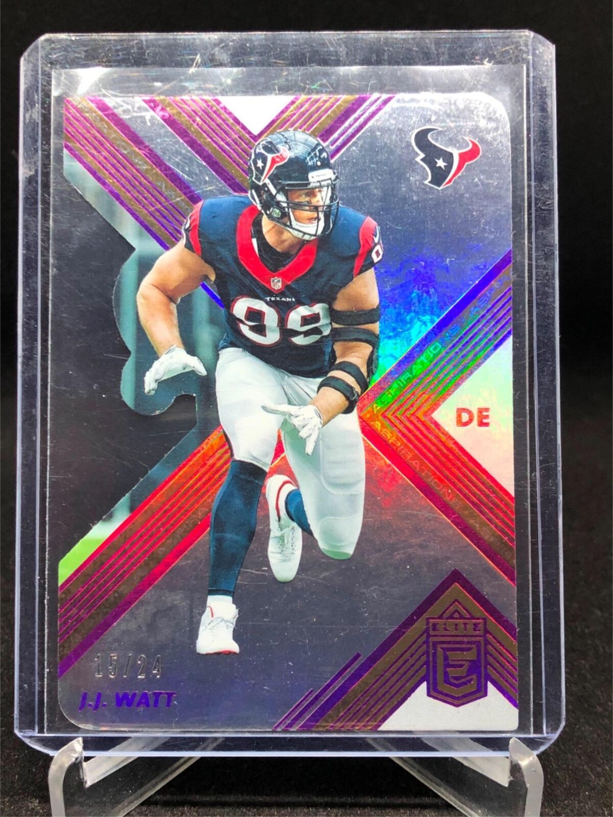 JJ WATT 2017 DONRUSS ELITE ASPIRATIONS PURPLE DIE CUT #?D 15/24