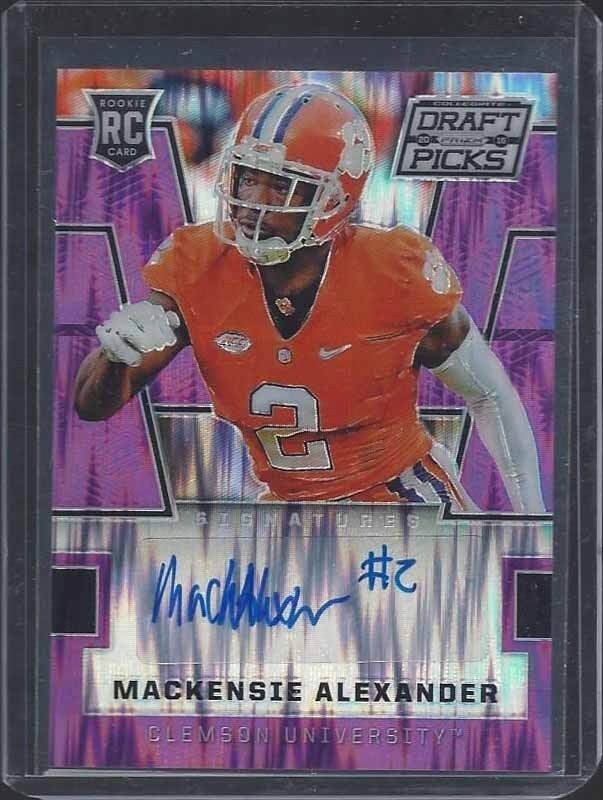 MACKENSIE ALEXANDER 2016 PRIZM DRAFT PICKS PURPLE FLASH ROOKIE AUTO RC #D 76/99