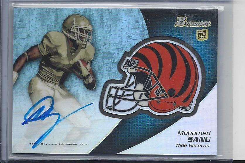 MOHAMED SANU 2012 BOWMAN CHROME TEAM HELMET REFRACTOR ON CARD ROOKIE AUTO RC
