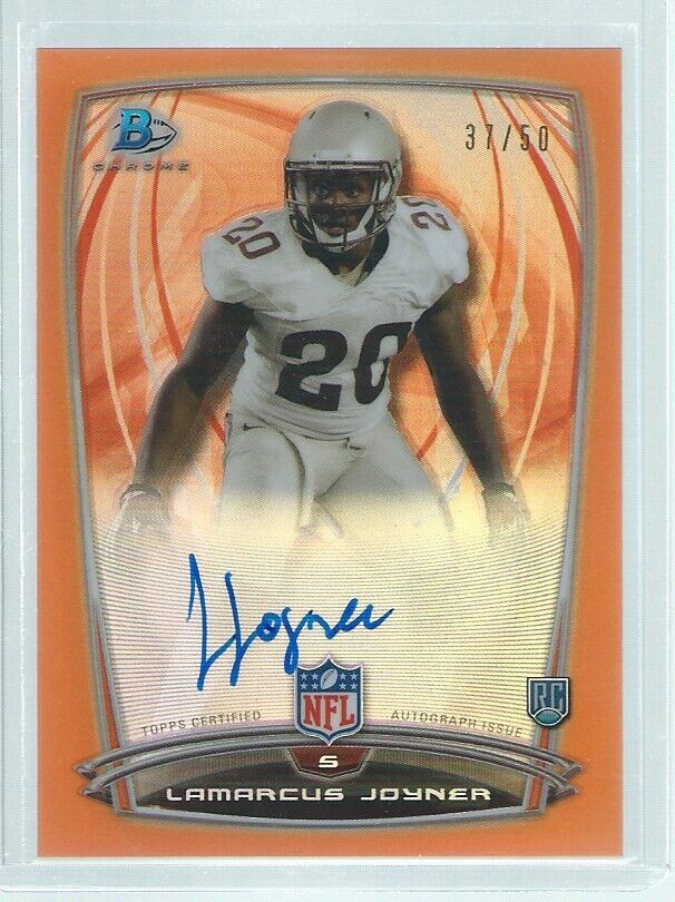LAMARCUS JOYNER 2014 BOWMAN CHROME ORANGE REFRACTOR ON CARD AUTO RC #D 37/50