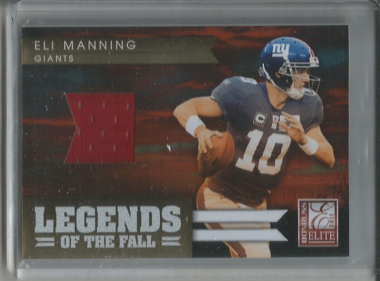 1/1 ELI MANNING 2011 DONRUSS ELITE LEGENDS OF THE FALL JERSEY #D 10/299 JSY #10!