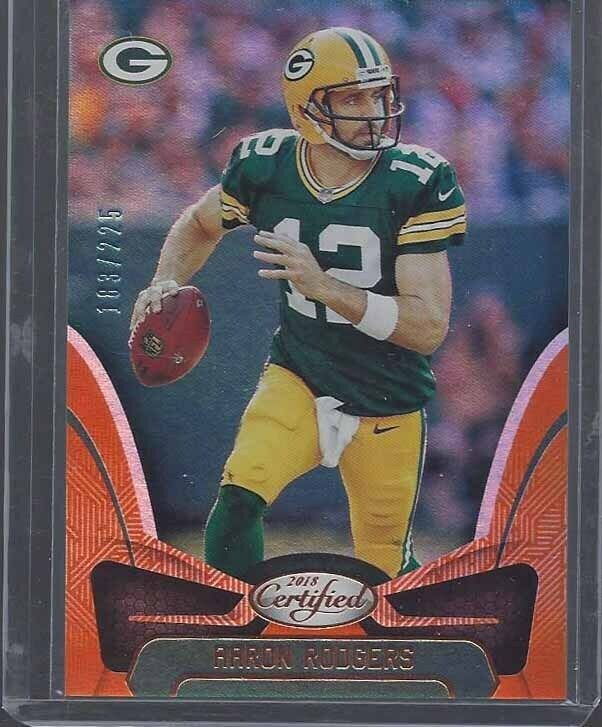 AARON RODGERS 2018 CERTIFIED ORANGE PARALLEL #D /225