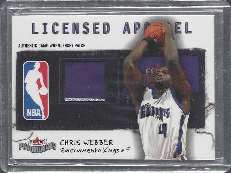 CHRIS WEBBER 2003-04 FLEER PATCHWORKS LICENSED APPAREL 2 COLOR PATCH #D 79/150
