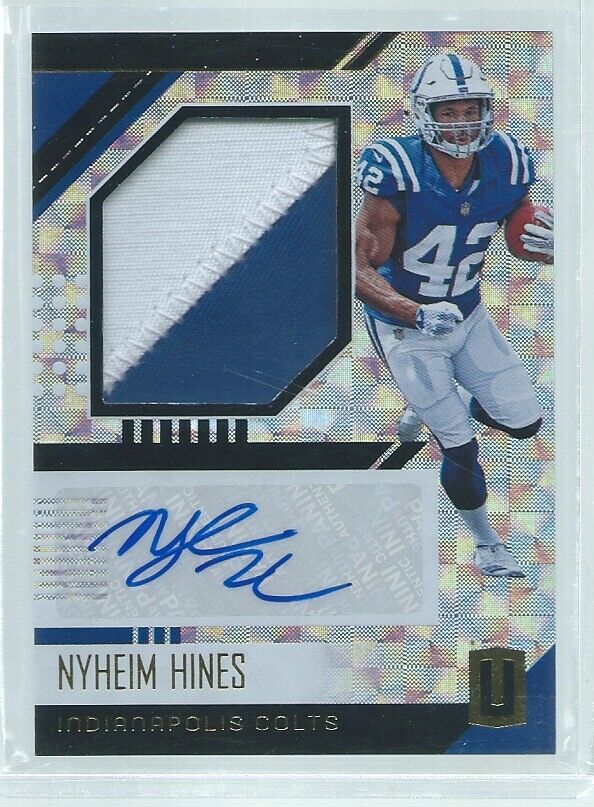 NYHEIM HINES 2018 PANINI UNPARALLELED 2 COLOR PATCH AUTO HYPER RC #D 11/25