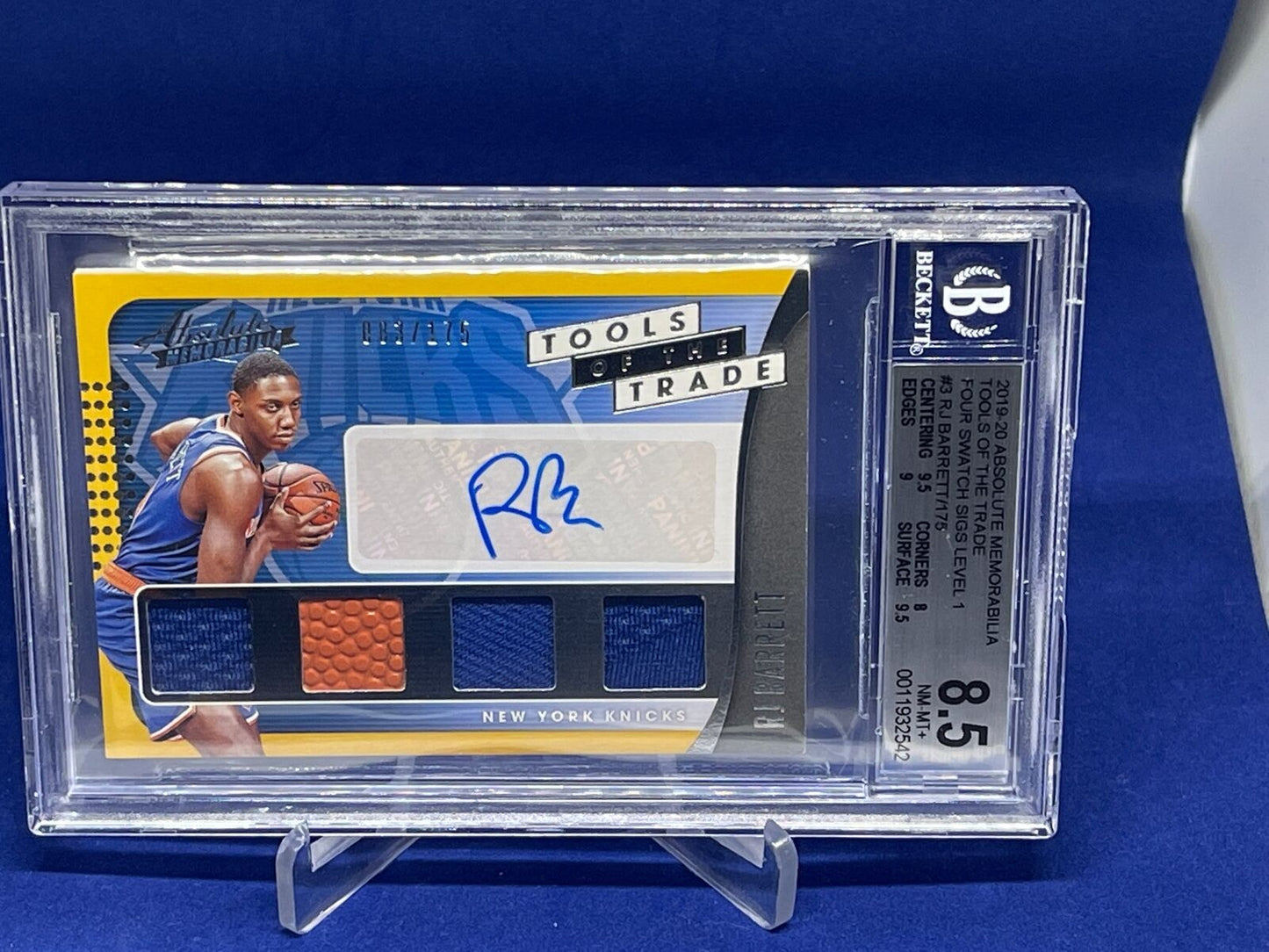 RJ BARRETT 2019-20 ABSOLUTE TOOLS OF THE TRADE JERSEY AUTO RC /175 BGS 8.5 10 AU