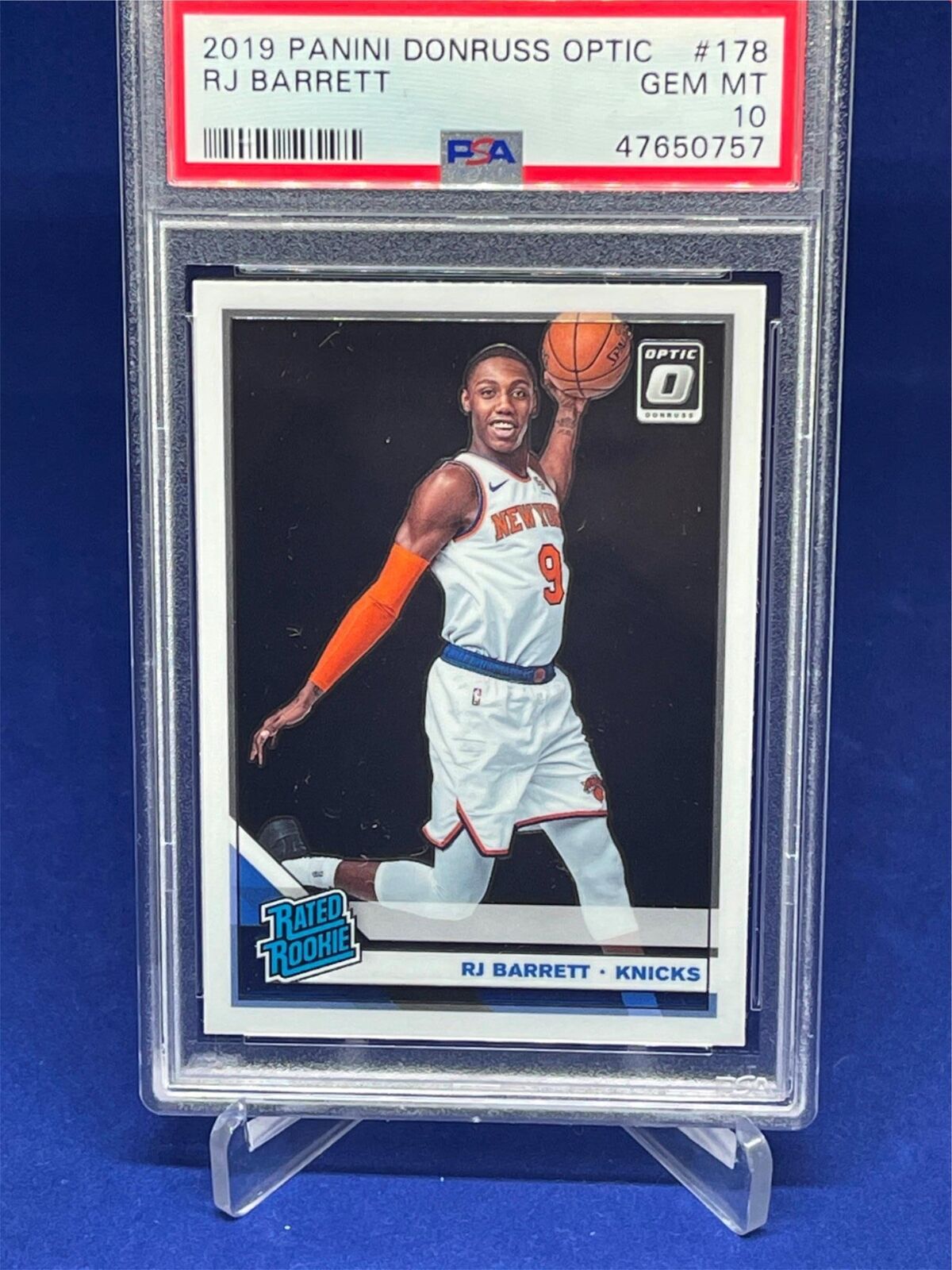 RJ BARRETT 2019-20 PANINI DONRUSS OPTIC RATED ROOKIE RC #178 PSA 10