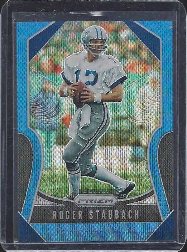 ROGER STAUBACH 2019 PANINI PRIZM BLUE WAVE PRIZMS #D 63/199