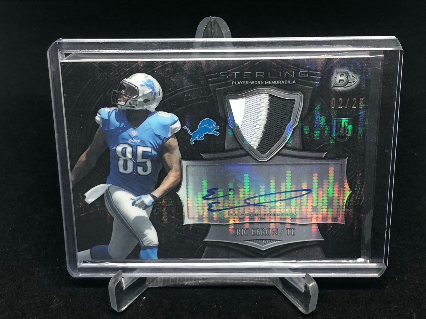 ERIC EBRON 2014 TOPPS BOWMAN STERLING PULSAR REFRACTOR 3 CL PATCH AUTO RC #D /25