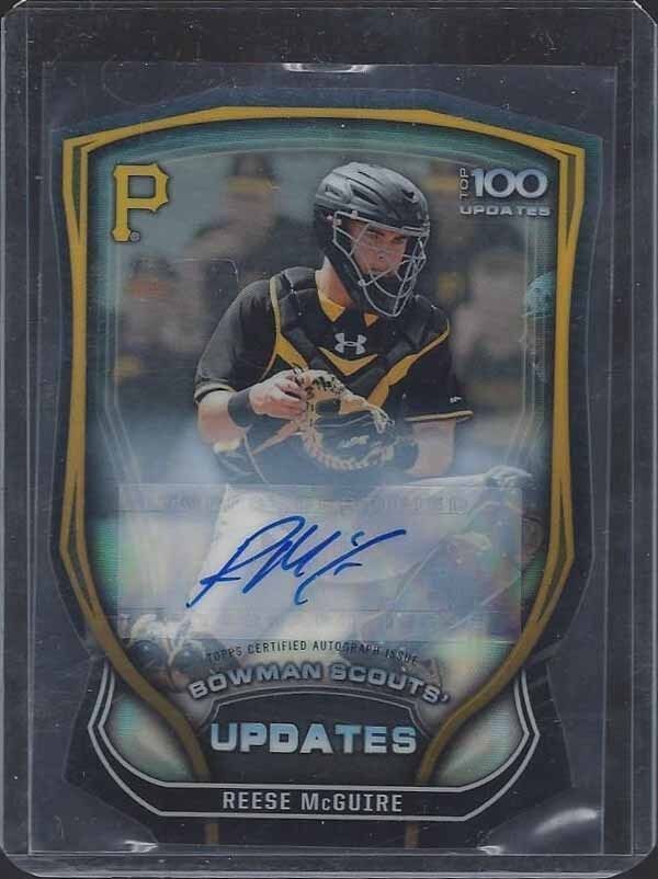 REESE MCGUIRE 2015 BOWMAN CHROME TOP 100 SCOUTS UPDATES DIE CUT REFRACTOR AUTO