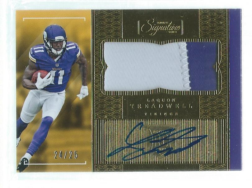 LAQUON TREADWELL 2016 DONRUSS SIGNATURE 2 COLOR PATCH AUTO GOLD RC #D 24/25