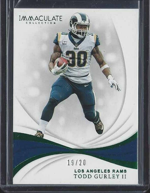 TODD GURLEY II 2019 PANINI IMMACULATE FIRST OFF THE LINE GREEN #D 19/20