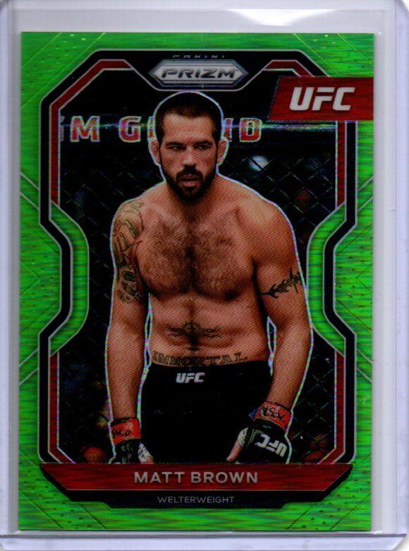 MATT BROWN 2021 PANINI PRIZM UFC NEON GREEN PRIZM #D 29/75
