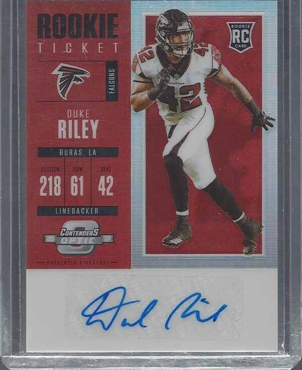 DUKE RILEY 2017 CONTENDERS OPTIC ROOKIE TICKET RED HOLO FALCONS AUTO RC #D 24/75