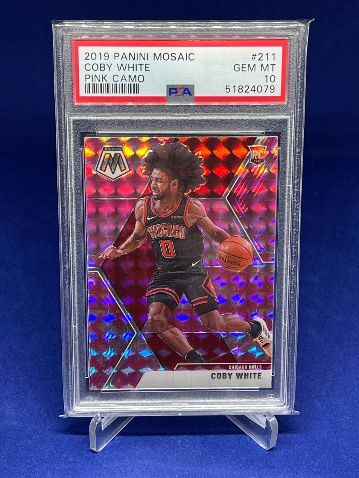 COBY WHITE 2019-20 PANINI MOSAIC PINK CAMO PRIZM ROOKIE RC #211 PSA 10 GEM MINT