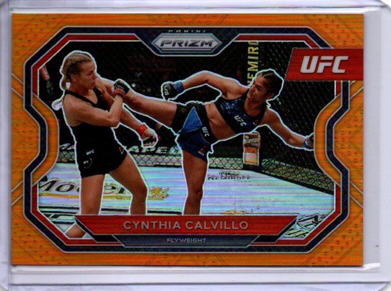 CYNTHIA CALVILLO 2021 PANINI PRIZM UFC ORANGE PRIZM #D 39/99