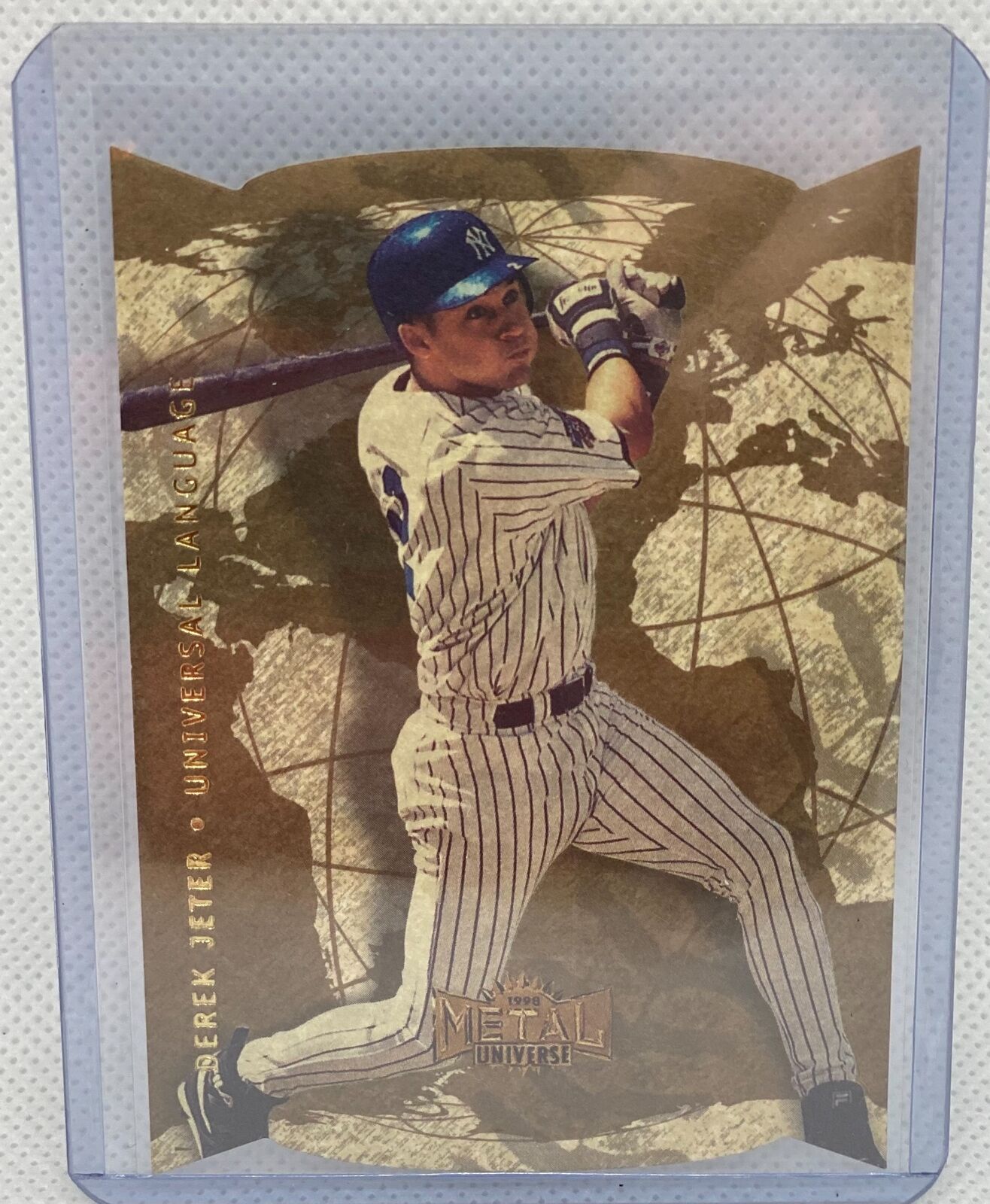 DEREK JETER 1998 FLEER METAL UNIVERSE UNIVERSAL LANGUAGE DIE CUT #9