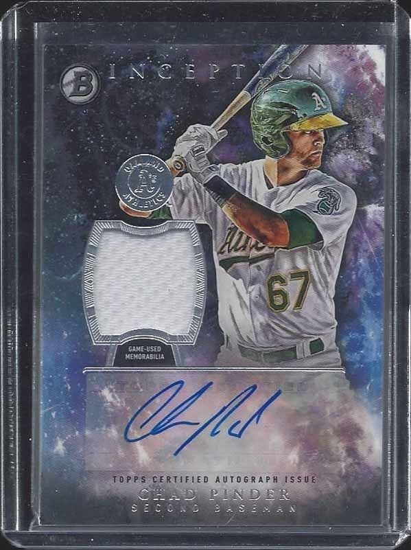 CHAD PINDER 2016 BOWMAN INCEPTION ATHLETICS A'S PROSPECT JERSEY AUTO