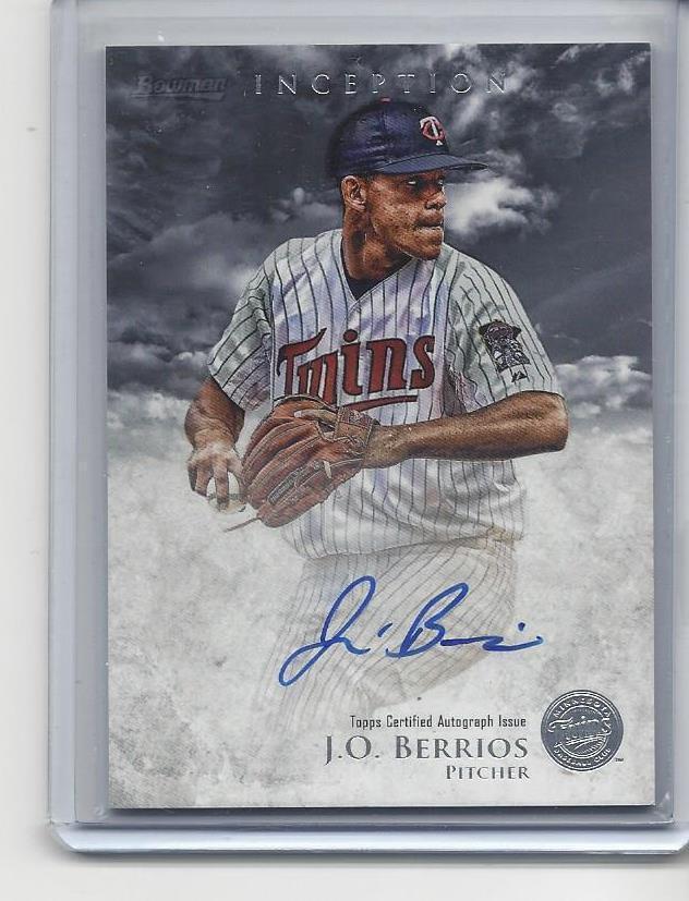 J.O. BERRIOS 2013 BOWMAN INCEPTION TWINS ON CARD PROSPECT AUTO