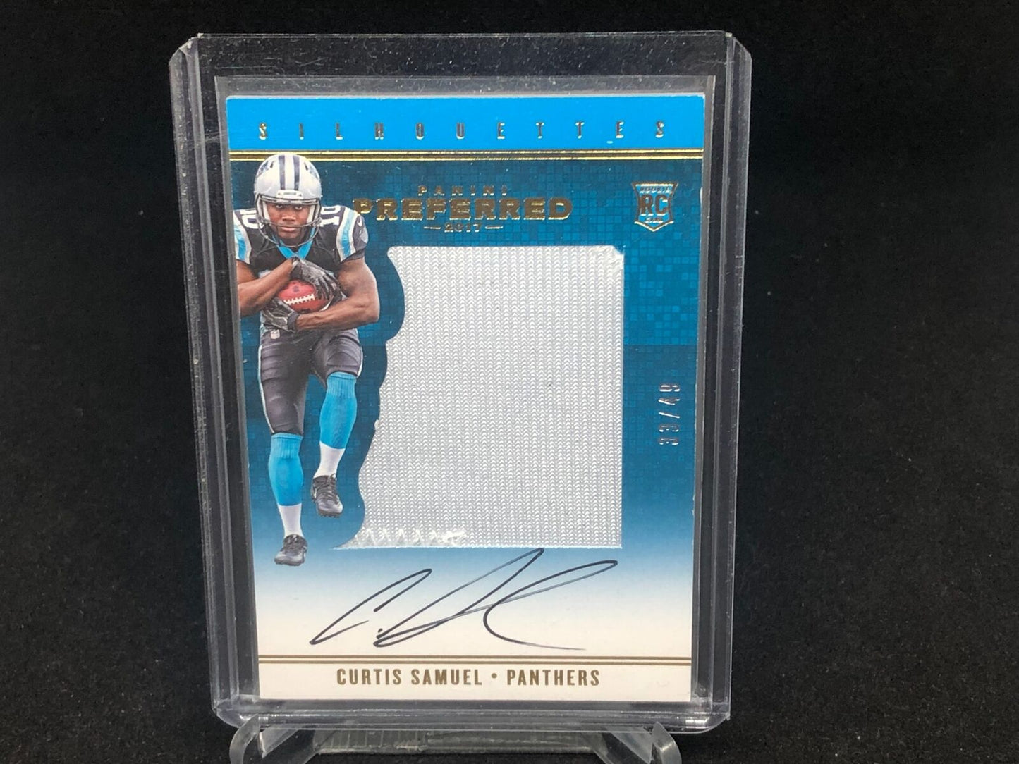 CURTIS SAMUEL 2017 PANINI PREFERRED SILHOUETTES JUMBO PATCH AUTO RC #D 33/49