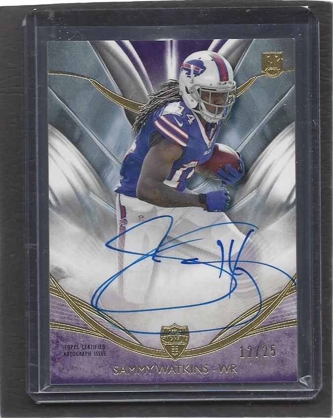 SAMMY WATKINS 2014 TOPPS SUPREME PURPLE ON CARD ROOKIE AUTO RC #D 12/25