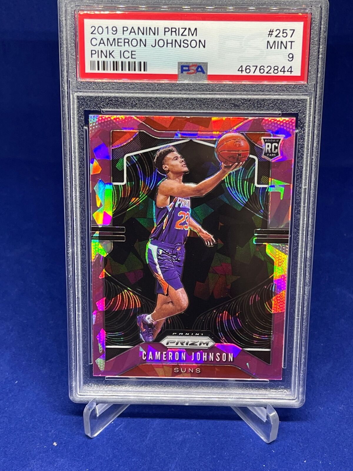 CAMERON JOHNSON 2019-20 PANINI PRIZM PINK ICE PRIZMS ROOKIE RC #257 PSA 9 MINT