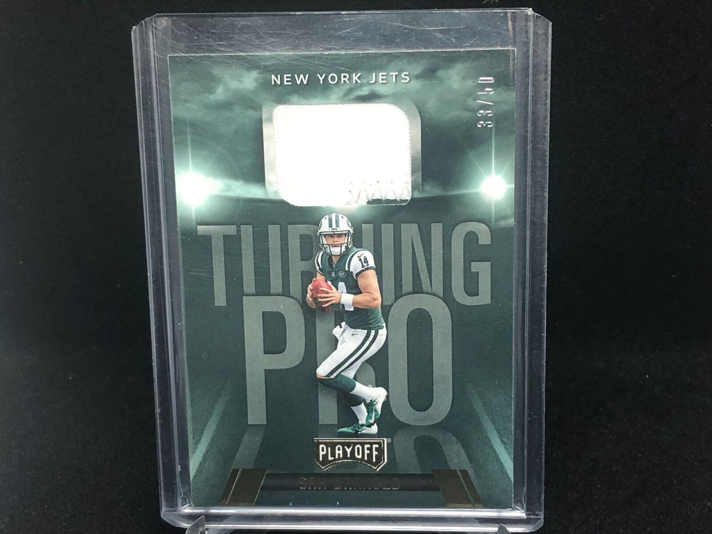 SAM DARNOLD 2018 PANINI PLAYOFF GOLD TURNING PRO 2 CLR PATCH RC #D 33/50