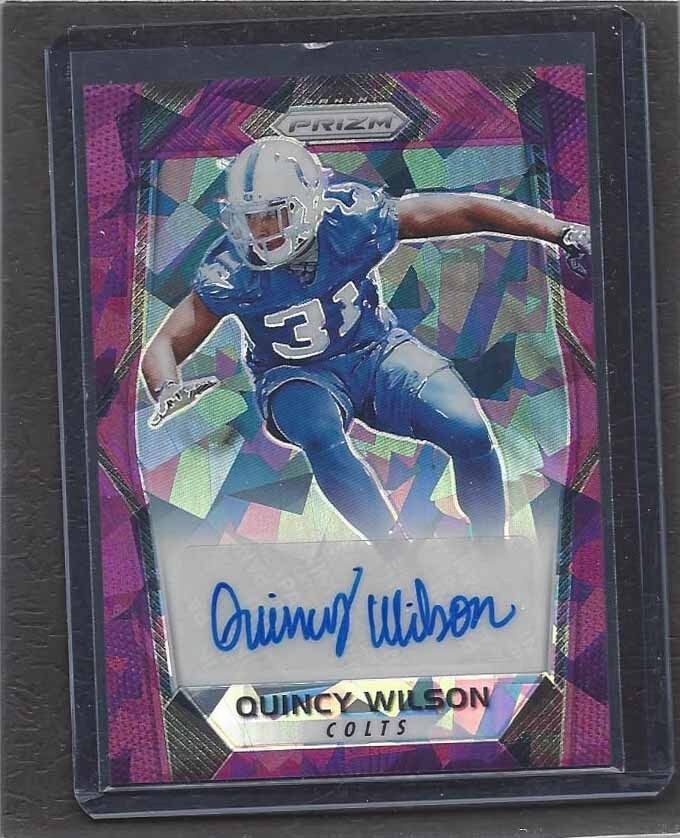 QUINCY WILSON 2017 PANINI PRIZM PURPLE CRYSTALS CRACKED ICE PRIZMS AUTO RC /75