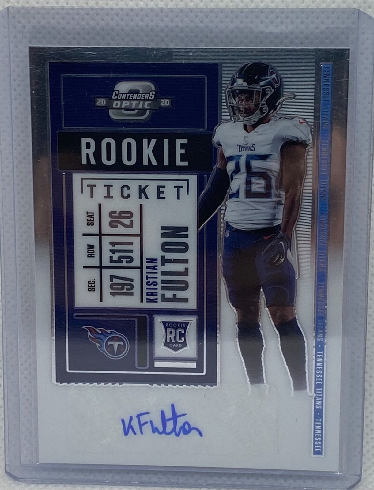 KRISTIAN FULTON 2020 PANINI CONTENDERS OPTIC ROOKIE TICKET AUTO RC #155