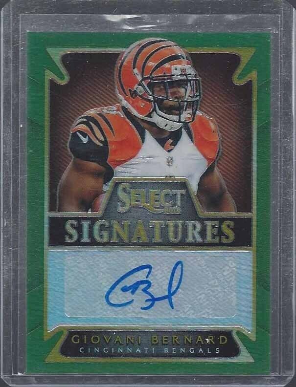 GIOVANI BERNARD 2014 SELECT GREEN PRIZM BENGALS AUTO #D 4/5