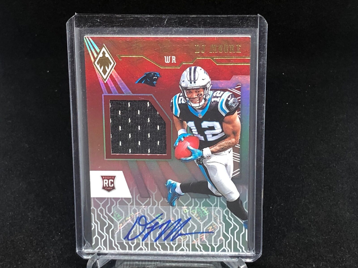 DJ MOORE 2018 PANINI PHOENIX RED JERSEY AUTO RC #D 267/299