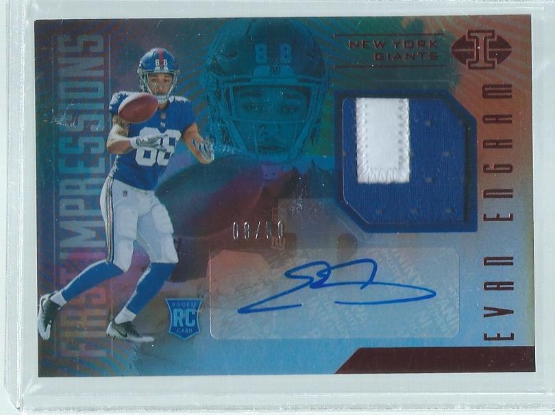 EVAN ENGRAM 2017 ILLUSIONS FIRST IMPRESSIONS 2 COLOR PATCH AUTO RED RC #D 8/50