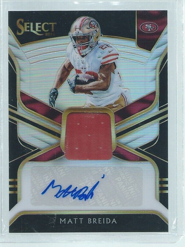 MATT BREIDA 2018 PANINI SELECT PRIZM JERSEY AUTO #D 60/99