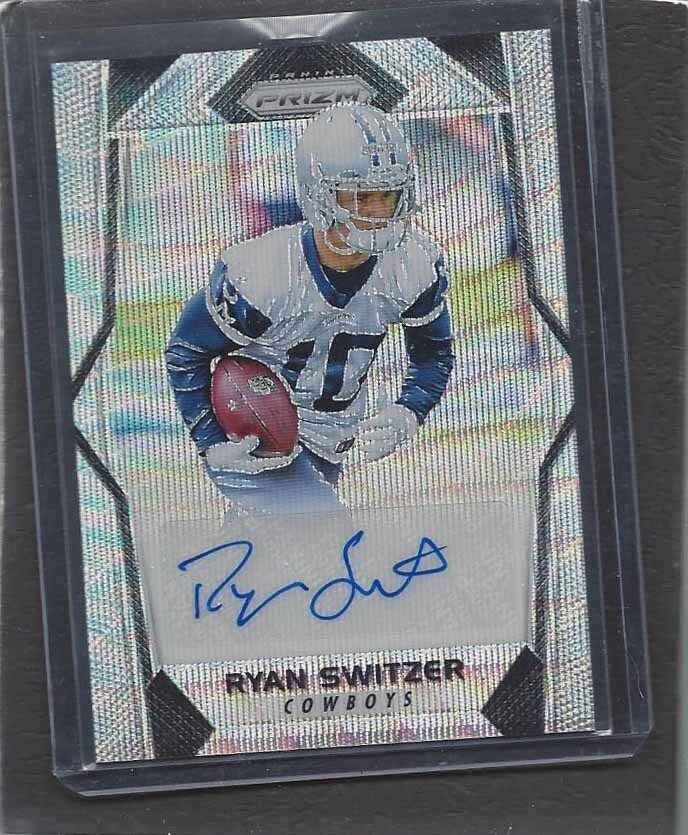 RYAN SWITZER 2017 PANINI PRIZM BLUE WAVE PRIZMS COWBOYS ROOKIE AUTO RC #D 28/149