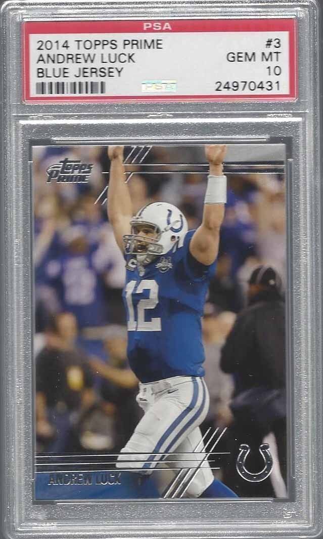 ANDREW LUCK 2014 TOPPS PRIME BLUE JERSEY COLTS SP #3 PSA 10 GEM MINT POP 1/1