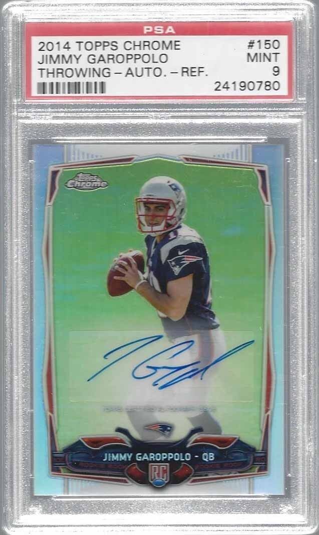 JIMMY GAROPPOLO 2014 TOPPS CHROME ROOKIE REFRACTOR AUTO RC #D 144/150 PSA 9 MINT