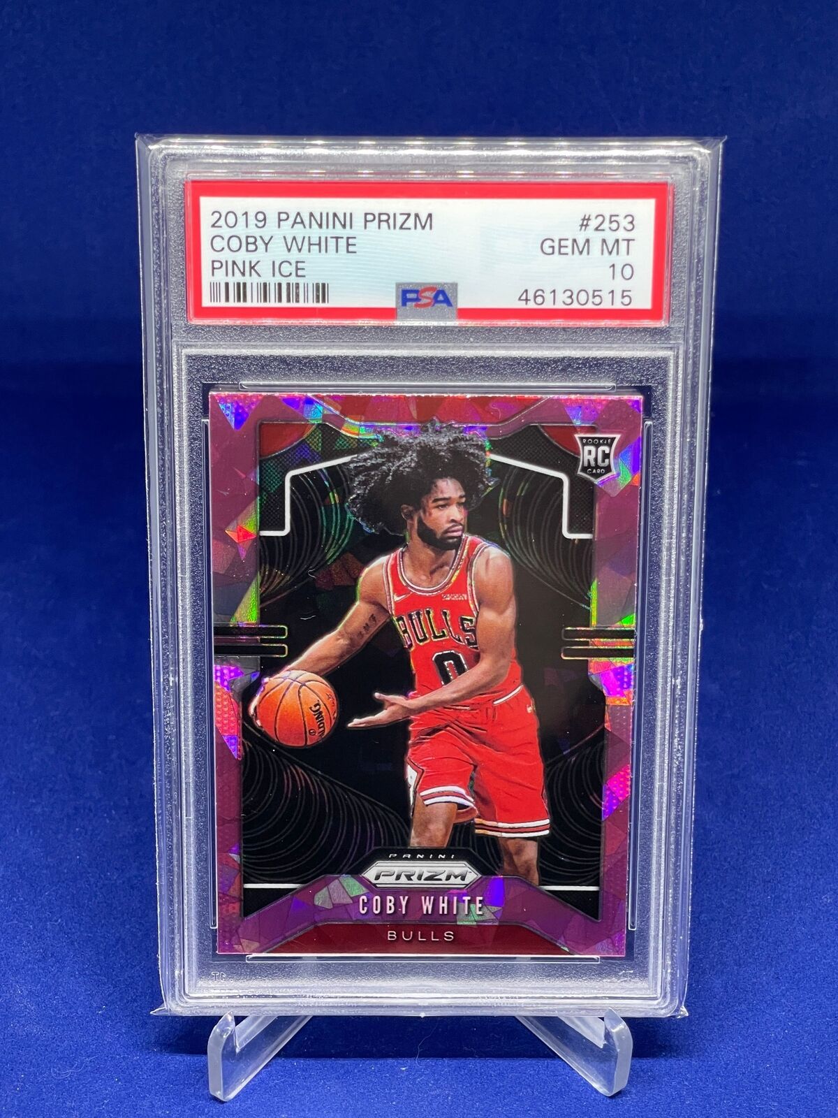 COBY WHITE 2019-20 PANINI PRIZM PINK ICE PRIZM ROOKIE RC #253 PSA 10 GEM MINT