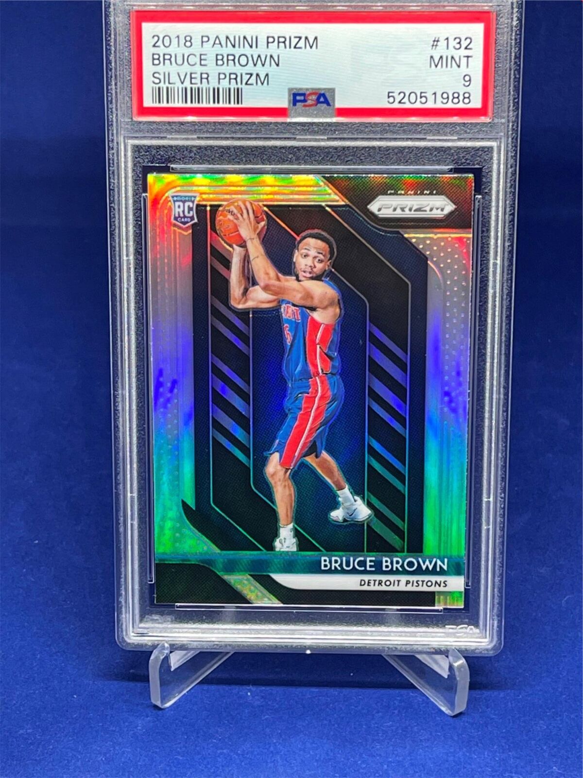 BRUCE BROWN 2018-19 PANINI PRIZM SILVER PRIZM ROOKIE RC #132 PSA 9