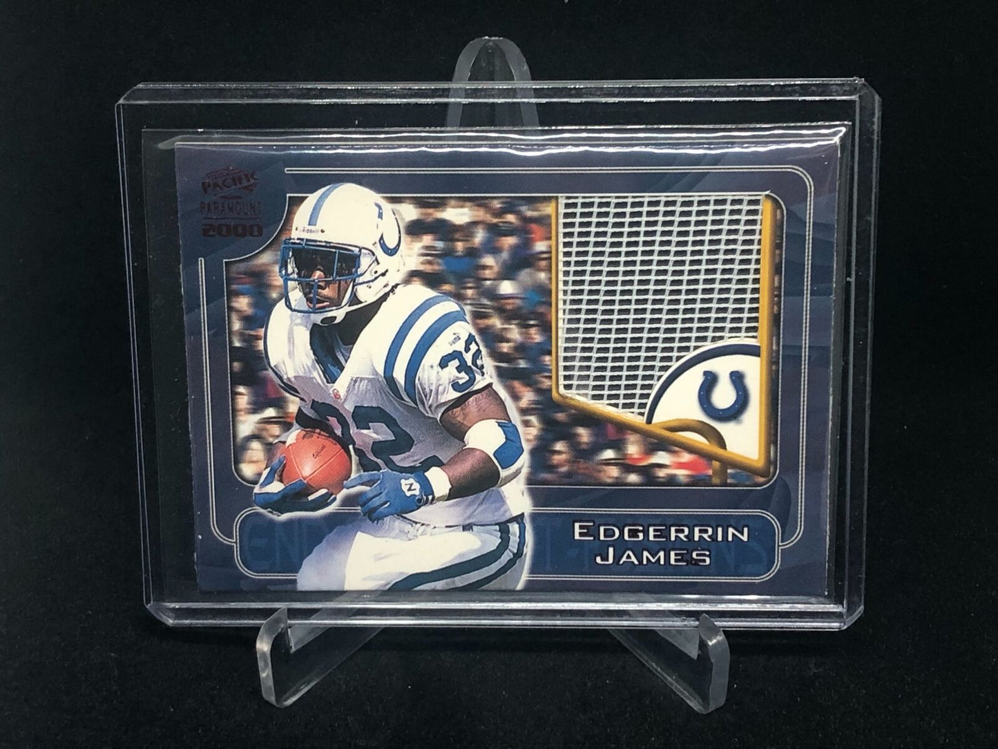 EDGERRIN JAMES 2000 PARAMOUNT RED END ZONE NET FUSIONS RELIC # 8