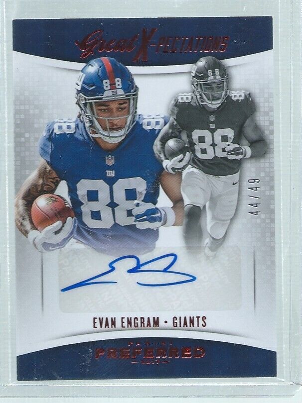 EVAN ENGRAM 2017 PANINI PREFERRED GREAT EXPECTATIONS AUTO RED RC #D /49
