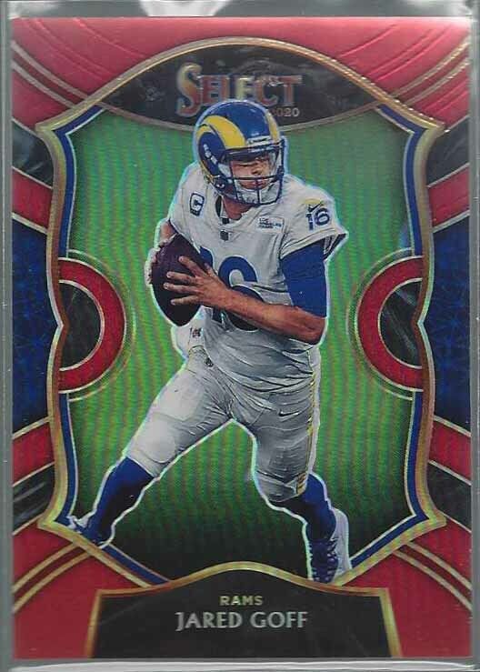 JARED GOFF 2020 PANINI SELECT RED CONCOURSE LEVEL PRIZM #D 48/99