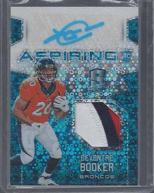 1/1 DEVONTAE BOOKER 2016 SPECTRA ASPIRING NEON BLUE PATCH AUTO RC #D 20/60 JSY#