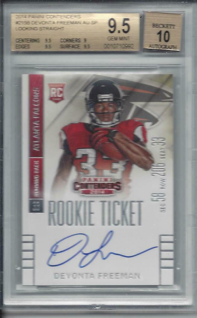 DEVONTA FREEMAN 2014 CONTENDERS LOOKING STRAIGHT VARIATION SP AUTO RC BGS 9.5 10