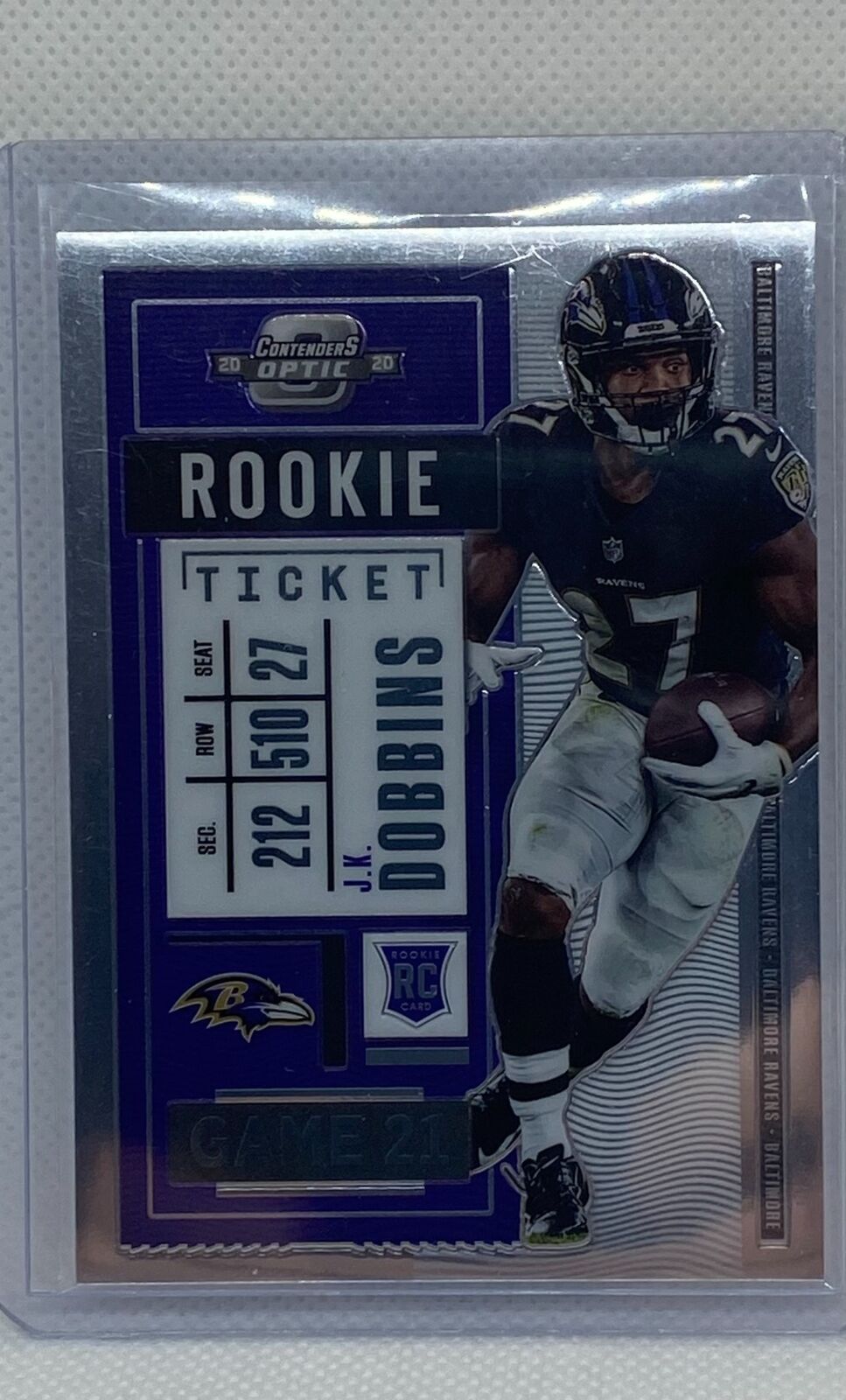 J.K DOBBINS 2020 PANINI CONTENDERS OPTIC ROOKIE TICKET RC #74