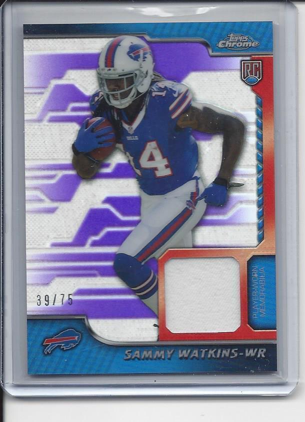 SAMMY WATKINS 2014 TOPPS CHROME PURPLE REFRACTOR ROOKIE JERSEY RC #D 39/75