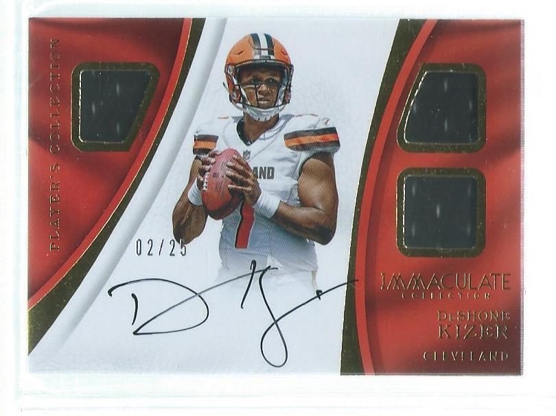 DESHONE KIZER 2017 IMMACULATE COLLECTION TRIPLE JERSEY ON CARD AUTO RC #D 2/25