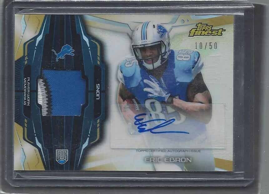 ERIC EBRON 2014 TOPPS FINEST GOLD REFRACTOR RPA 4 COLOR PATCH AUTO RC #D 10/50